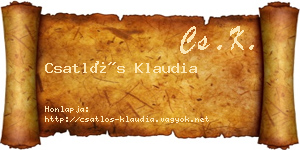 Csatlós Klaudia névjegykártya