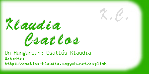 klaudia csatlos business card